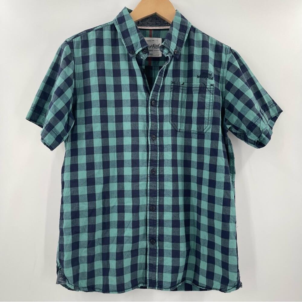 WEIRD FISH Button Down Shirt Small Short Sleeve Buffalo Check Lifestyle Outdoor - Picture 14 of 15